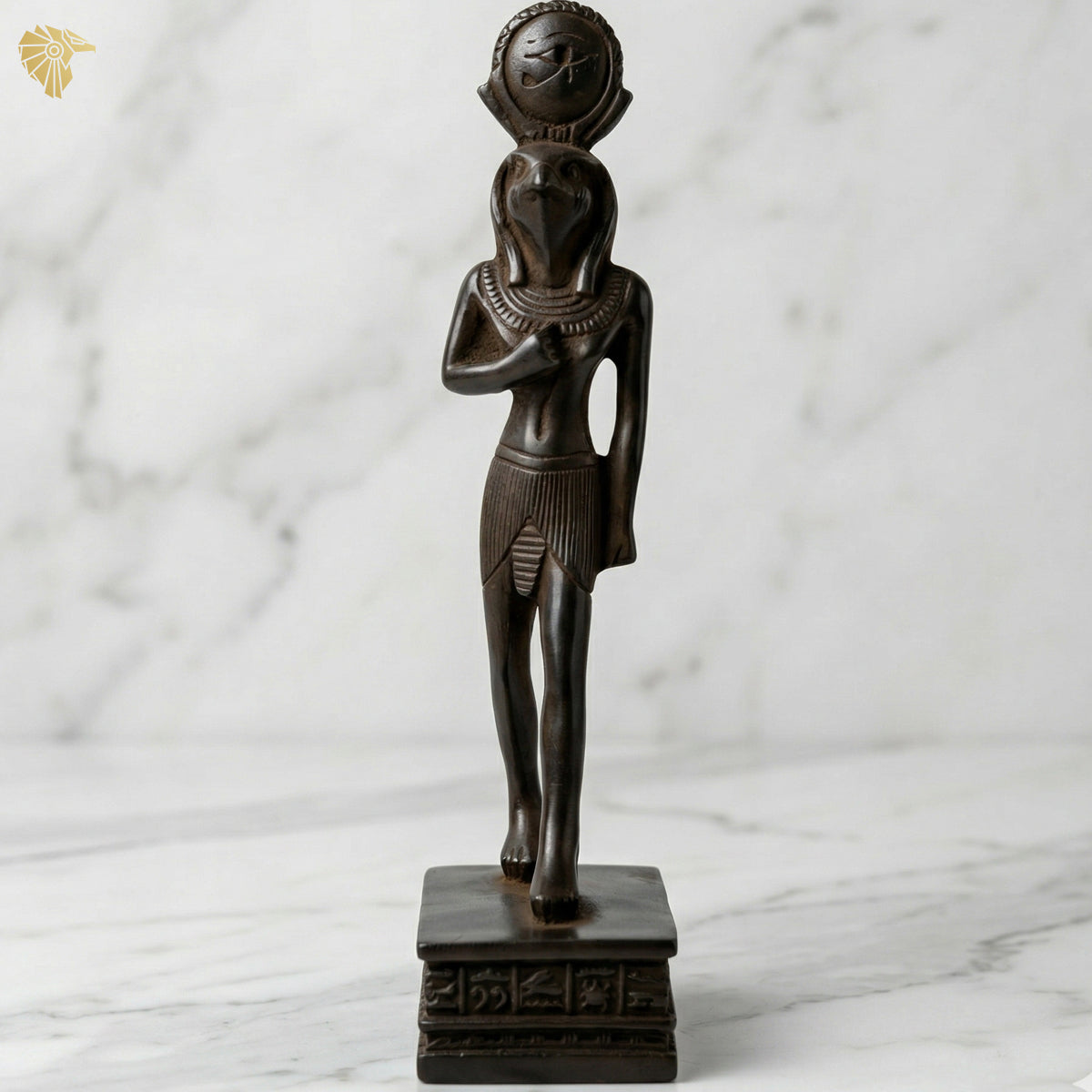 2Ancient Egyptian Horus-Ra Statue – Dark Bronze Finish Falcon Deity