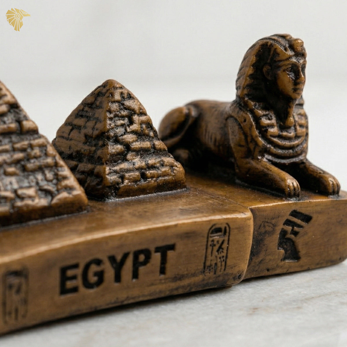 2The Giza Plateau Panorama: Great Pyramids & Sphinx Bronze-Tone Replica