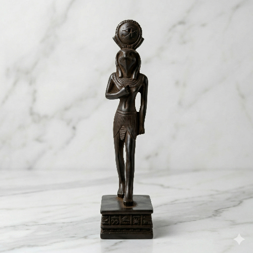 Ancient Egyptian Horus-Ra Statue – Dark Bronze Finish Falcon Deity