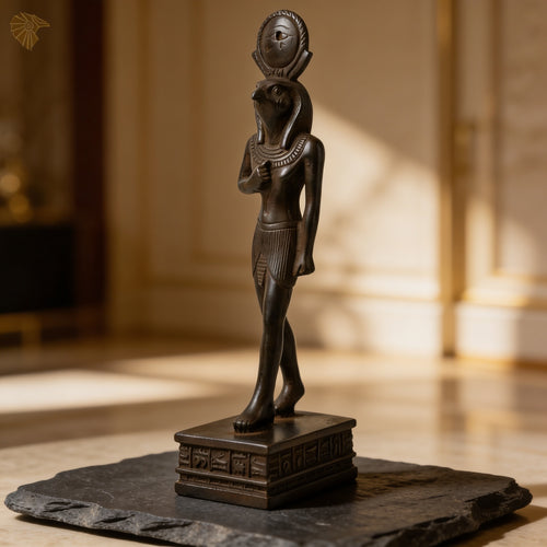 Ancient Egyptian Horus-Ra Statue – Dark Bronze Finish Falcon Deity3