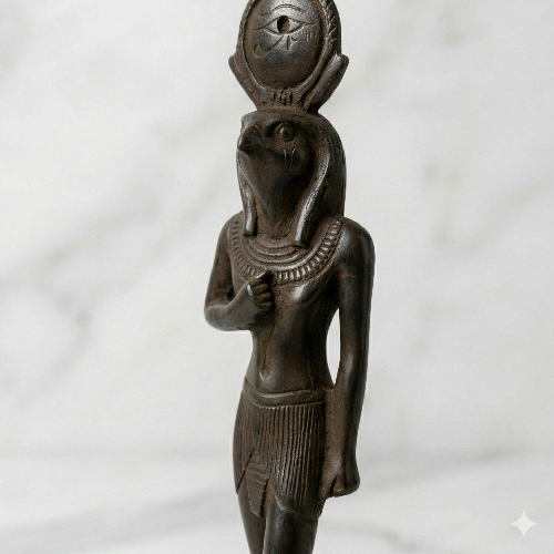 Ancient Egyptian Horus-Ra Statue – Dark Bronze Finish Falcon Deity