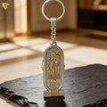 Egyptian Heritage Dual-Sided Cartouche Keychain – Nefertiti & Gold Hieroglyphics2