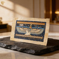 Goddess Ma’at Hand-Painted Egyptian Papyrus – Winged Goddess of Truth & Justice (Includes English Interpretation)2