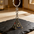 King Tut's Legacy: Detailed Pharaoh Pyramid Keychain with Gems