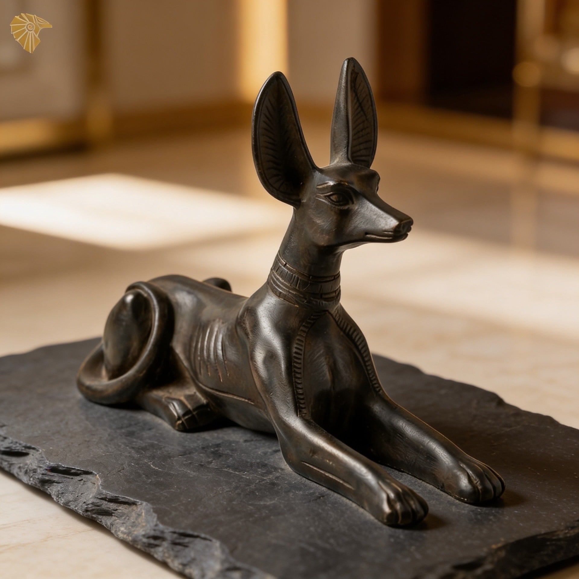 Lord of the West | Recumbent Anubis stone Figurine3