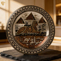 Pharaoh Tutankhamun & Great Sphinx Jeweled Relief Collectible Plate2