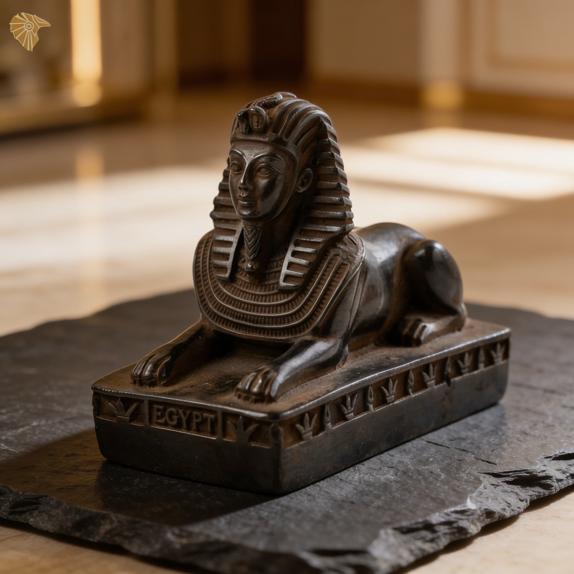 Royal Guardian Sphinx Statue – Antique Stone Finish3