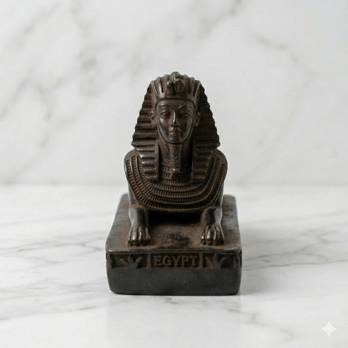 Royal Guardian Sphinx Statue – Antique Stone Finish