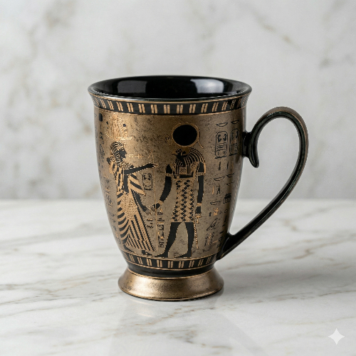 The Pharaoh’s Dynasty Gold & Basalt Pedestal Mug