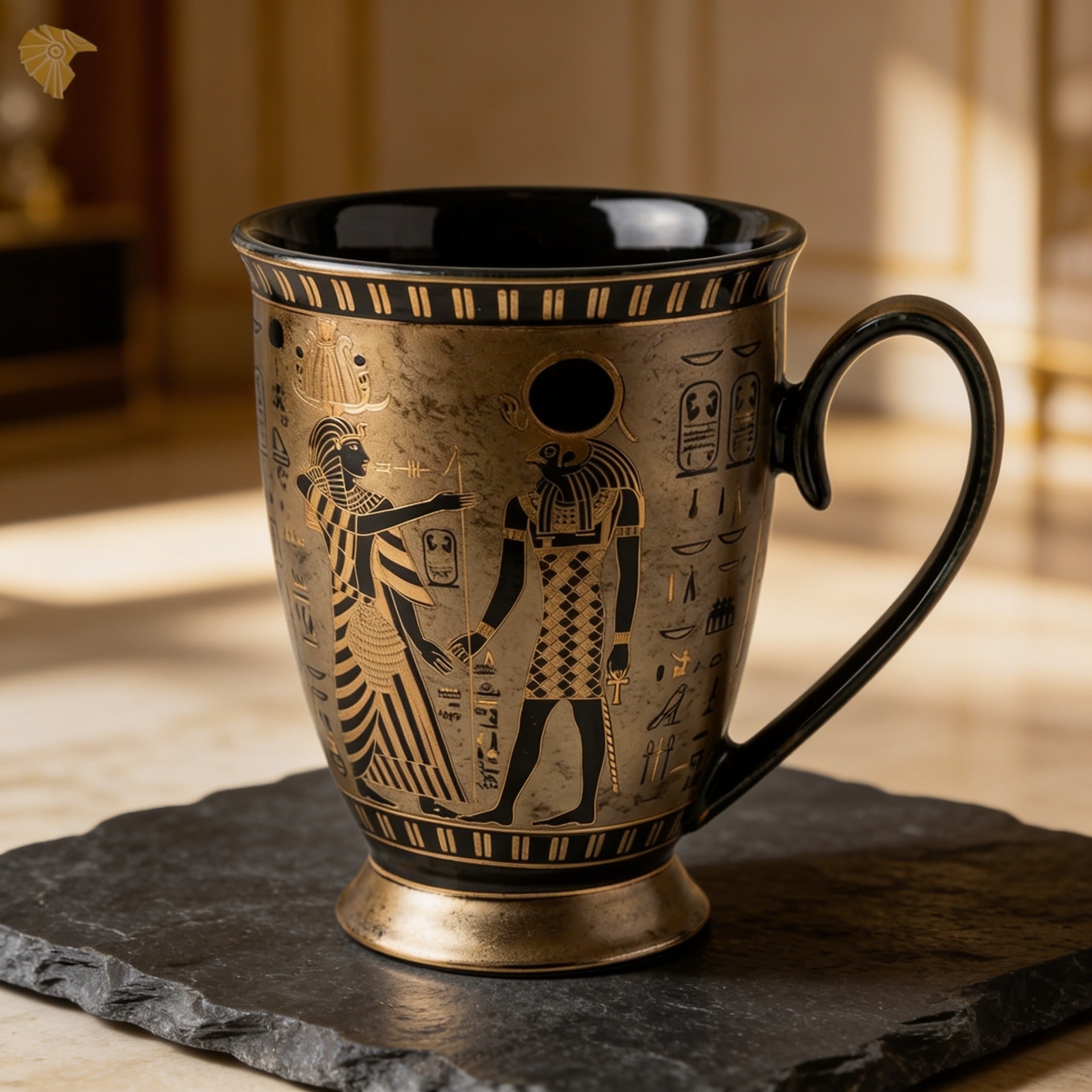 The Pharaoh’s Dynasty Gold & Basalt Pedestal Mug3