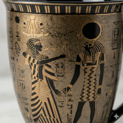 The Pharaoh’s Dynasty Gold & Basalt Pedestal Mug