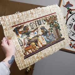 Egyptian King Tut Papyrus Painting - Made in Egypt
