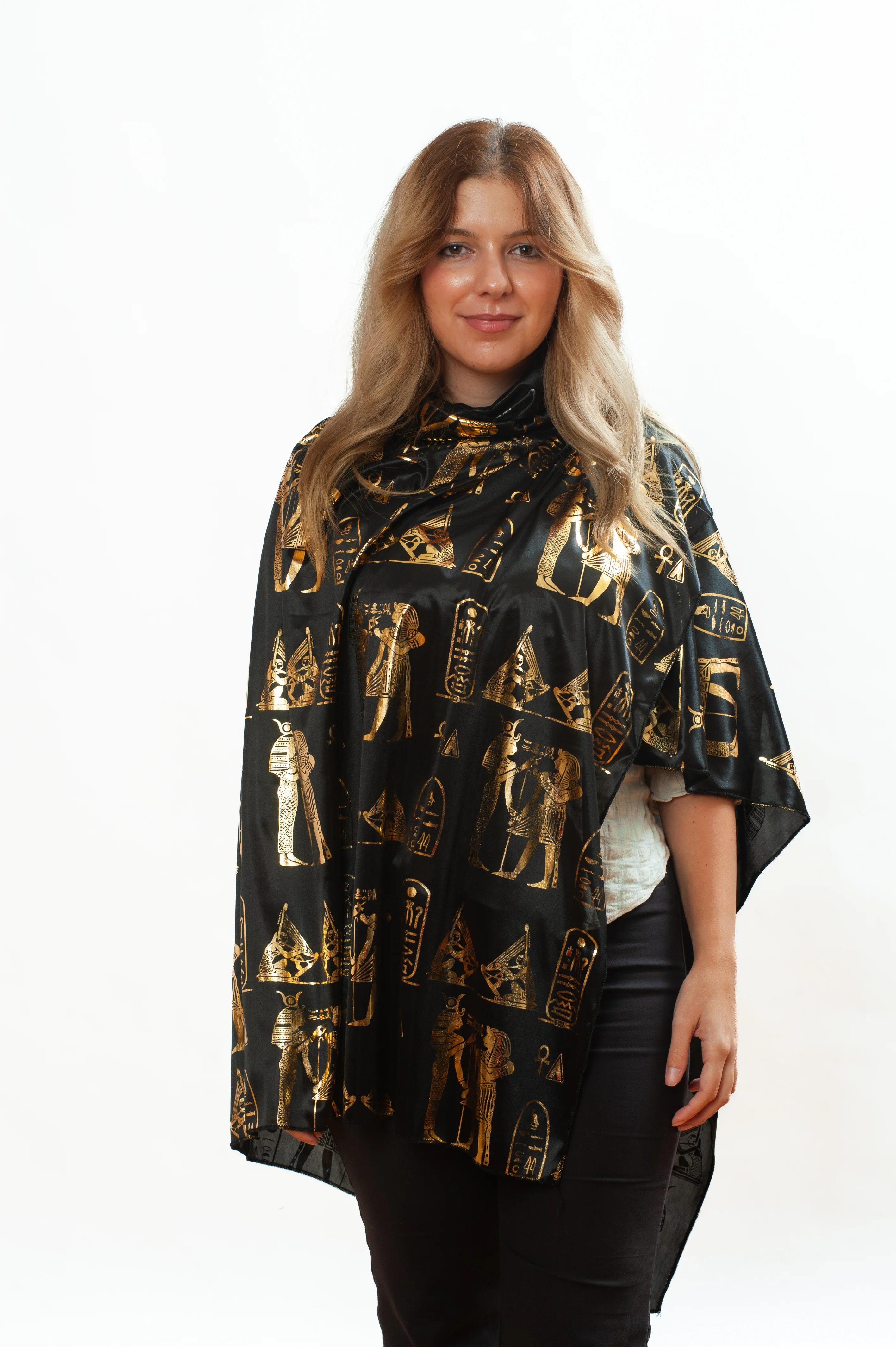 Egyptian Pharaonic Scarf - Black, Cream or White and Gold - Made in Egypt