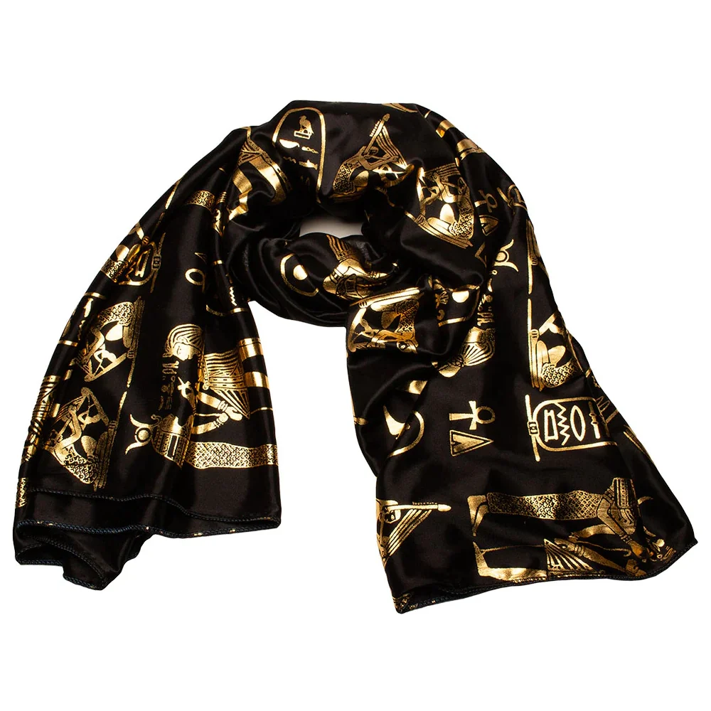Egyptian Pharaonic Scarf - Black, Cream or White and Gold - Made in Egypt