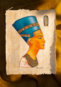 Egyptian Queen Nefertiti Papyrus Painting - Made in Egypt