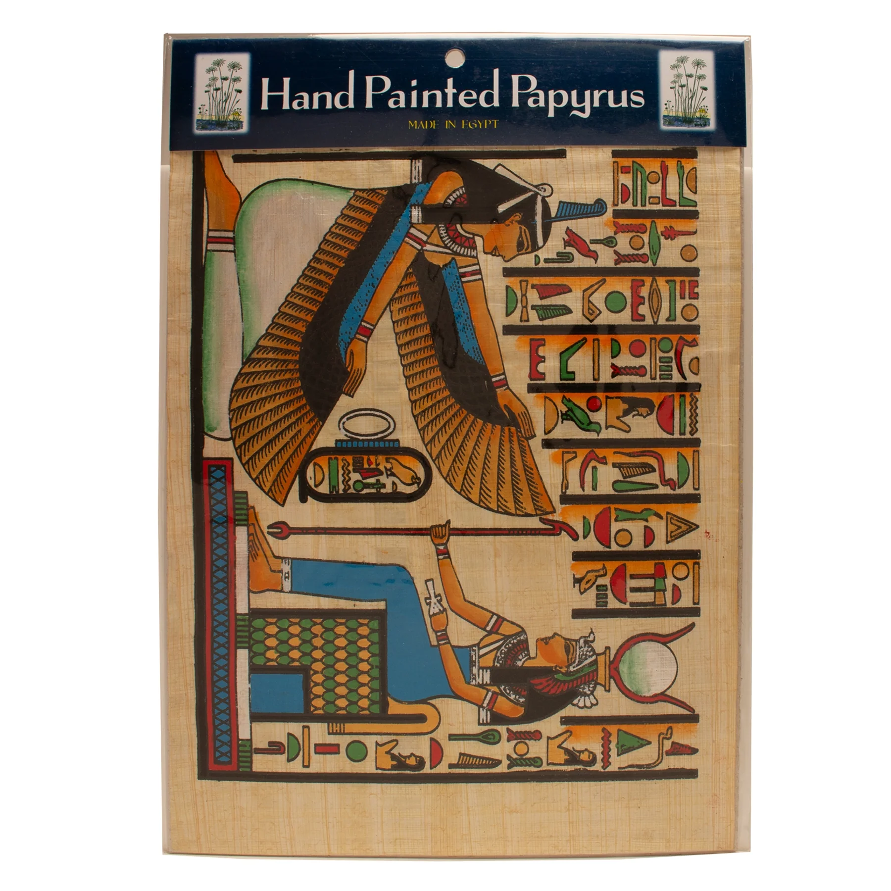 Hand-Painted Papyrus Maat & Isis - 7.75" x 10.75"