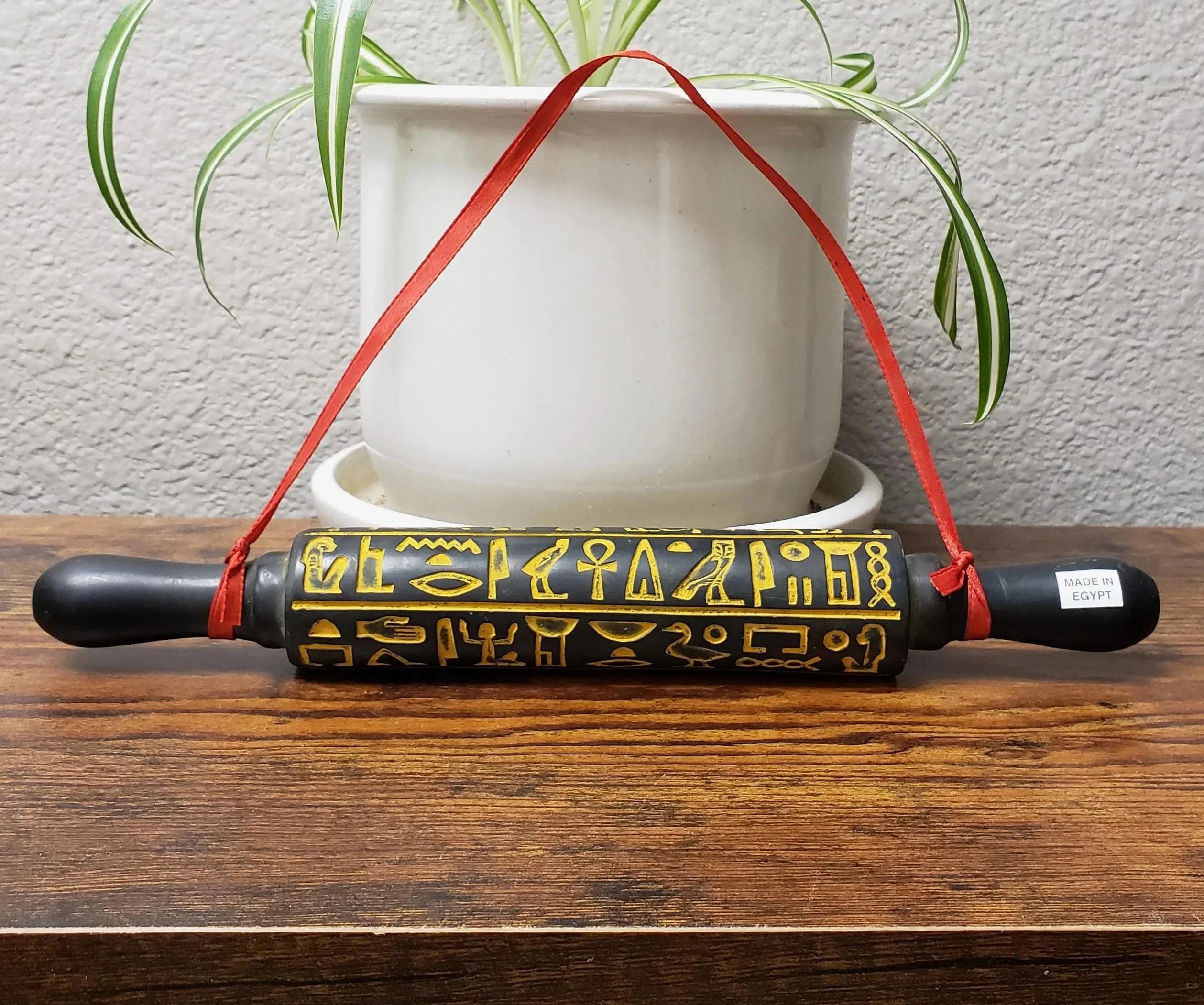 Hieroglyphic Rolling Pin - Decorative Use Only - Made in Egypt
